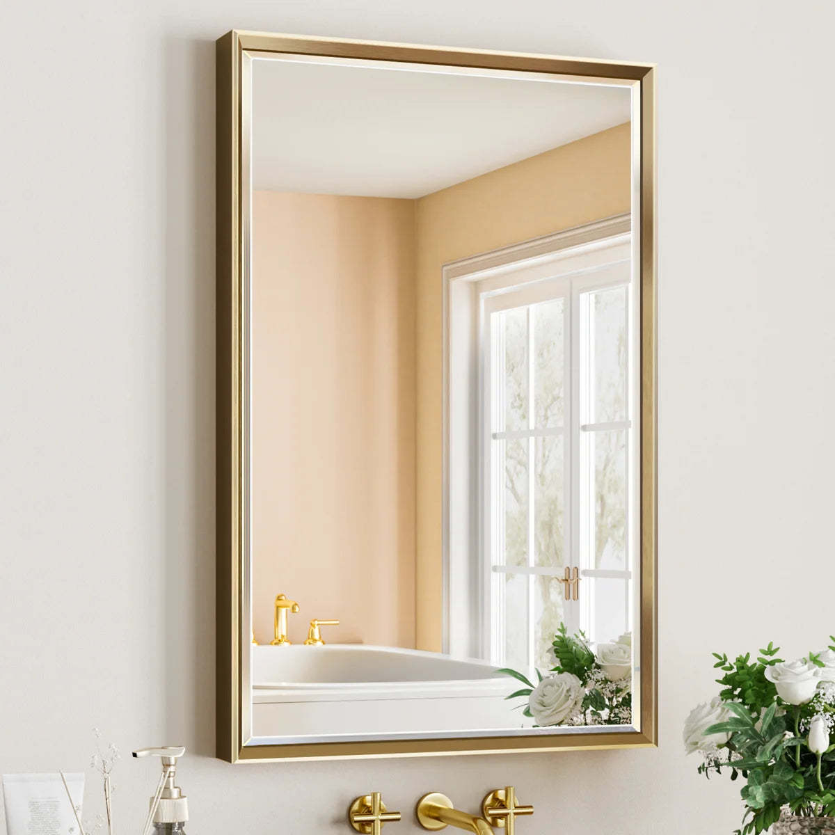 Lohoski Decorative Bathroom Vanity Mirror for Wall - Beveled Design