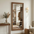 Wood Full Length Mirror Wooden Full Body Mirror with Stand