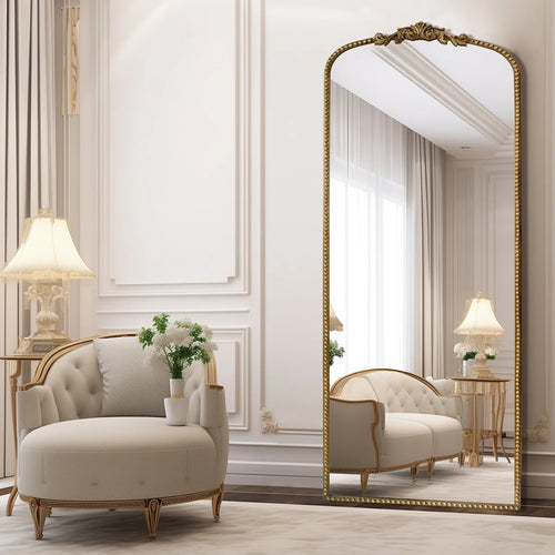 Arched Antique Ornate Vinatge Full Length Floor Mirror