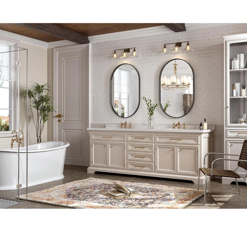 Axia 36''x24'' Metal Oval Pill-Shaped Wall Mirror for Bathroom, Living Room, Entryway