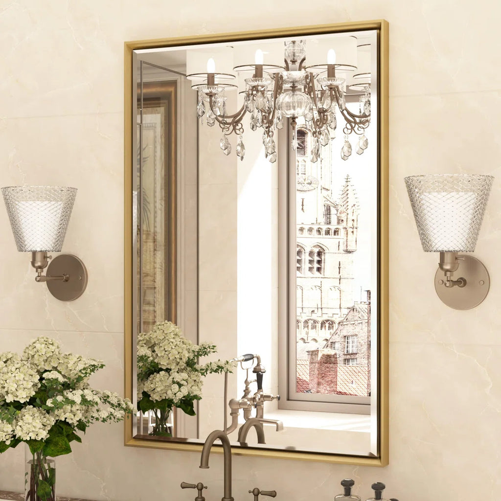 Lohoski Decorative Bathroom Vanity Mirror for Wall - Beveled Design